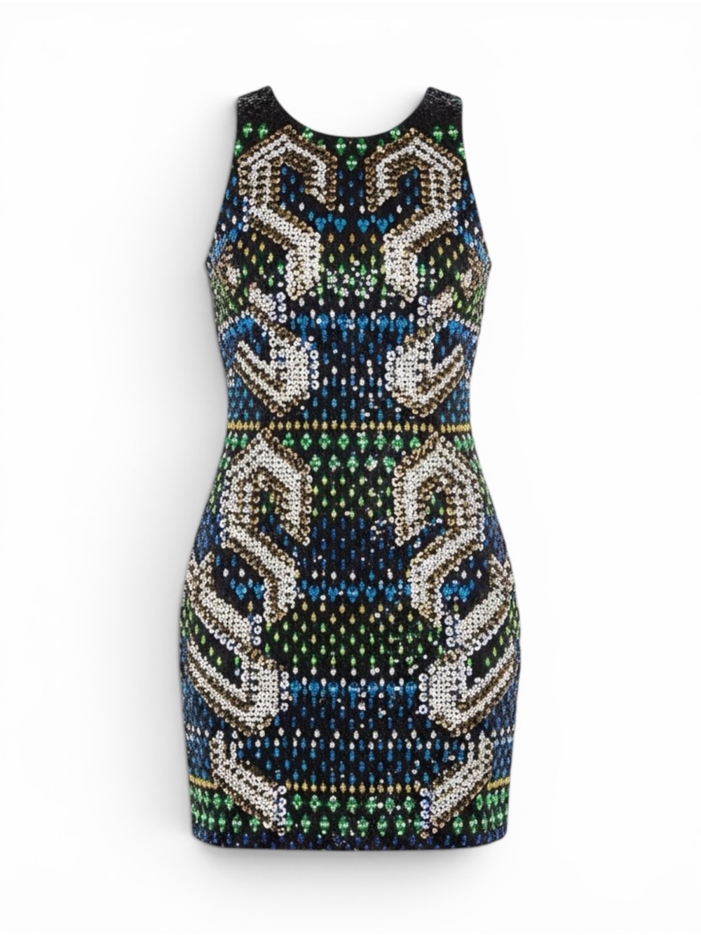NWT PETER PILOTTO Saskia Dress Heavily Embellished Mini Shift Size 10